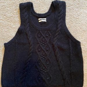 Anthropologie Black Knit Sweater Vest